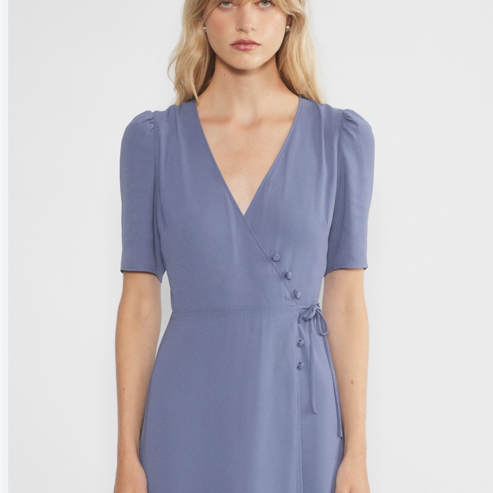 NEW Aritzia Wilfred Nightshade Blue Wrap Dress